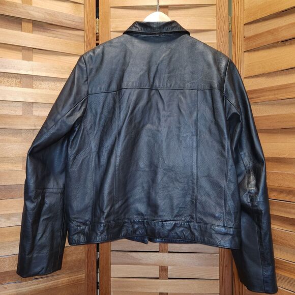 John Paul Richard Uniform Leather Black Jacket Women's Size 14 - Picture 4 of 8